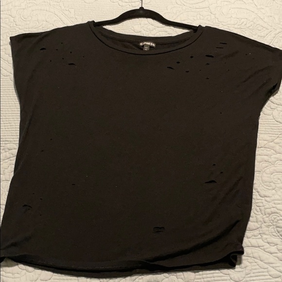 Crew neck shirt with distressed holes - Picture 3 of 9
